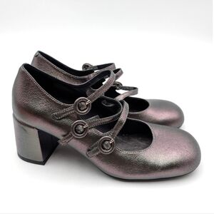Jeffrey Campbell Tierz Mary Jane Pump In Pewter Iridescent